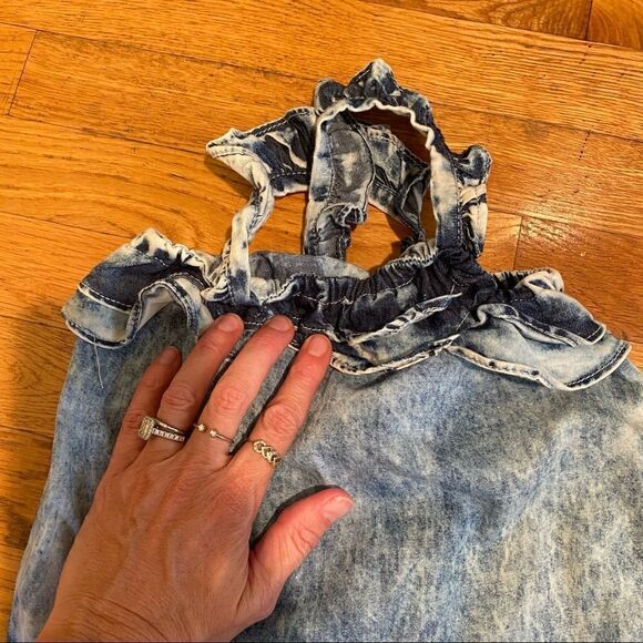 7 For All Mankind Acid Wash chambray Romper 3-6 months NWT - Picture 9 of 14